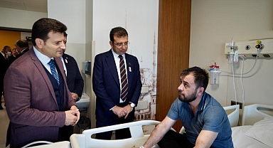 İMAMOĞLU, BİNALİ YILDIRIM VE MADEN İŞÇİLERİNİ HASTA YATAKLARINDA ZİYARET ETTİ