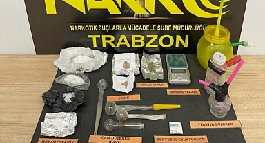 TRABZON'DA UYUŞTURUCU OPERASYONUNDA NELER ELE GEÇİRİLİRDİ NELER...