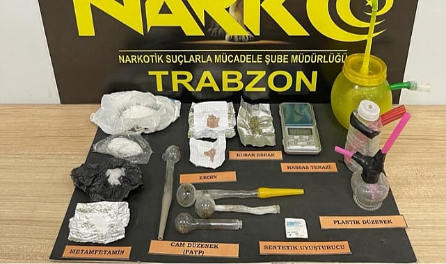 TRABZON'DA UYUŞTURUCU OPERASYONUNDA NELER ELE GEÇİRİLİRDİ NELER...