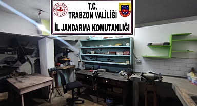 TRABZON'DA YASADIŞI SİLAH ATÖLYESİNE BASKIN!