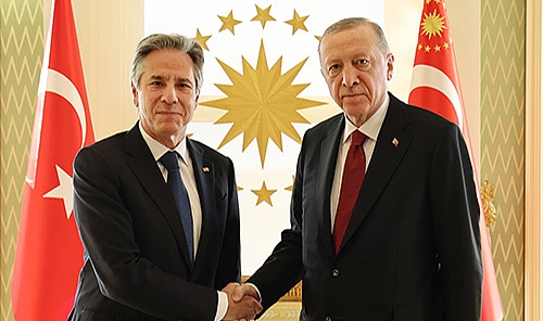 CUMHURBAŞKANI ERDOĞAN, ABD DIŞİŞLERİ BAKANI BLİNKEN’İ KABUL ETTİ
