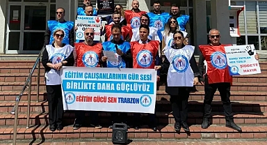 TRABZON'DA ÖĞRETMENLERDEN İKİ GÜNLÜK İŞ BIRAKMA EYLEMİ