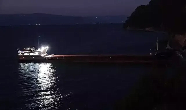 BURSA MUDANYA'DA GEMİ OLAYI - KARAYA OTURDU