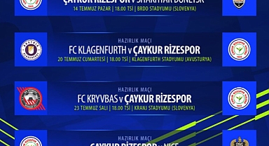 RİZESPOR'UN HAZIRLIK MAÇI PROGRAMI BELLİ OLDU