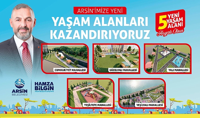 BAŞKAN BİLGİN'DEN MÜJDE:ARSİN'E 5 YENİ YAŞAM ALANI VE ÇOCUK PARKI
