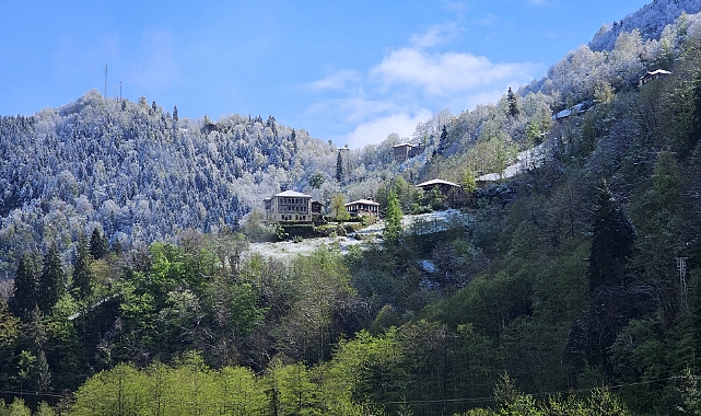 RİZE'NİN YÜKSEK KESİMLERİ BEYAZA BÜRÜNDÜ