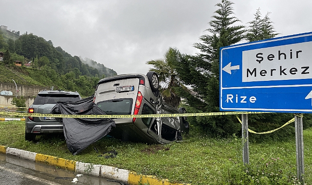 RİZE'DE KORKUNÇ KAZA... 2 ARAÇ ÇARPIŞTI: 1 ÖLÜ