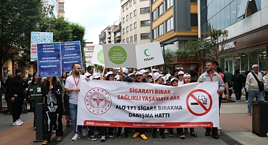 TRABZON'DA 'DÜNYA TÜTÜNSÜZ GÜNÜ' YÜRÜYÜŞÜ DÜZENLENDİ 