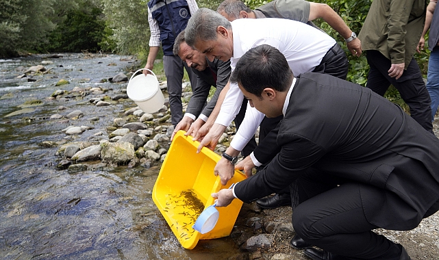 ÇİT DERESİNE 10 BİN ALABALIK YAVRUSU BIRAKILDI