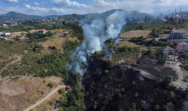 TRABZON'DA ÖRTÜ YANGINI KORKUTTU