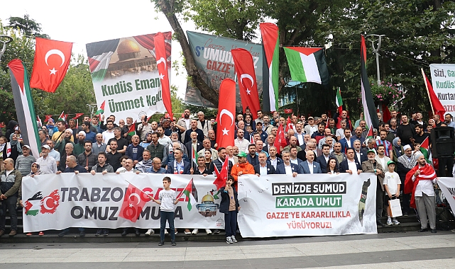 TRABZON'DAN GAZZE'YE DESTEK, İSRAİL'E LANET