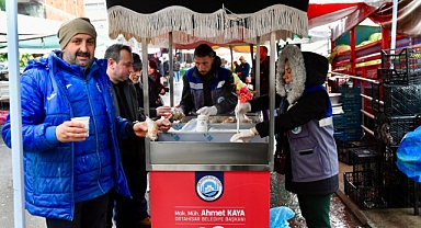 ORTAHİSAR BELEDİYESİ'NDEN SOĞUK HAVADA SICAK ÇORBA İKRAMI 