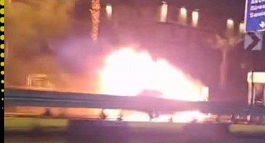 OTOBANDA FACİA... ARAÇ ALEV TOPUNA DÖNDÜ