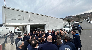 TRABZON'DA EMEKÇİLER İŞ BIRAKTI... CHP HEYETİNDEN DESTEK 