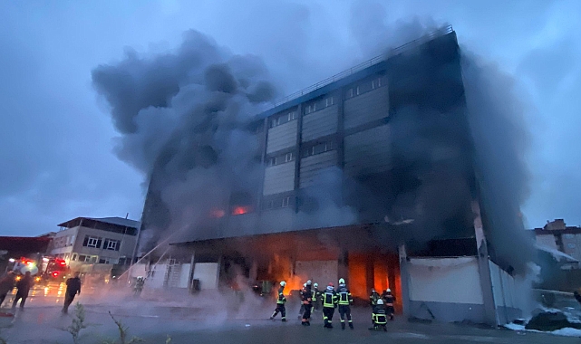 BÜYÜKŞEHİR'DEN ARSİN OSB'DEKİ YANGINA ANINDA MÜDAHALE 