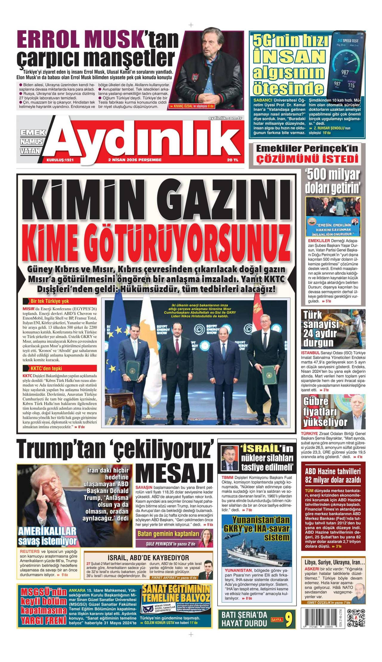 Aydınlık Gazetesi Gazete Manşeti