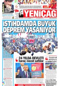 Yeniçağ Gazetesi Gazete Manşeti