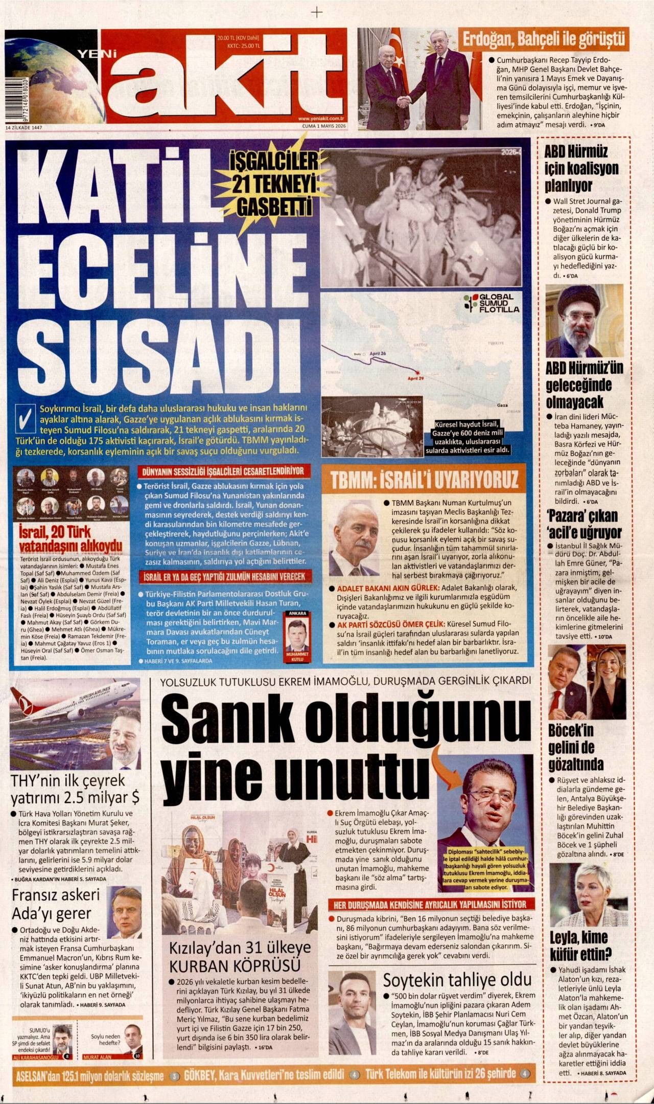 Yeni Akit Gazetesi Gazete Manşeti